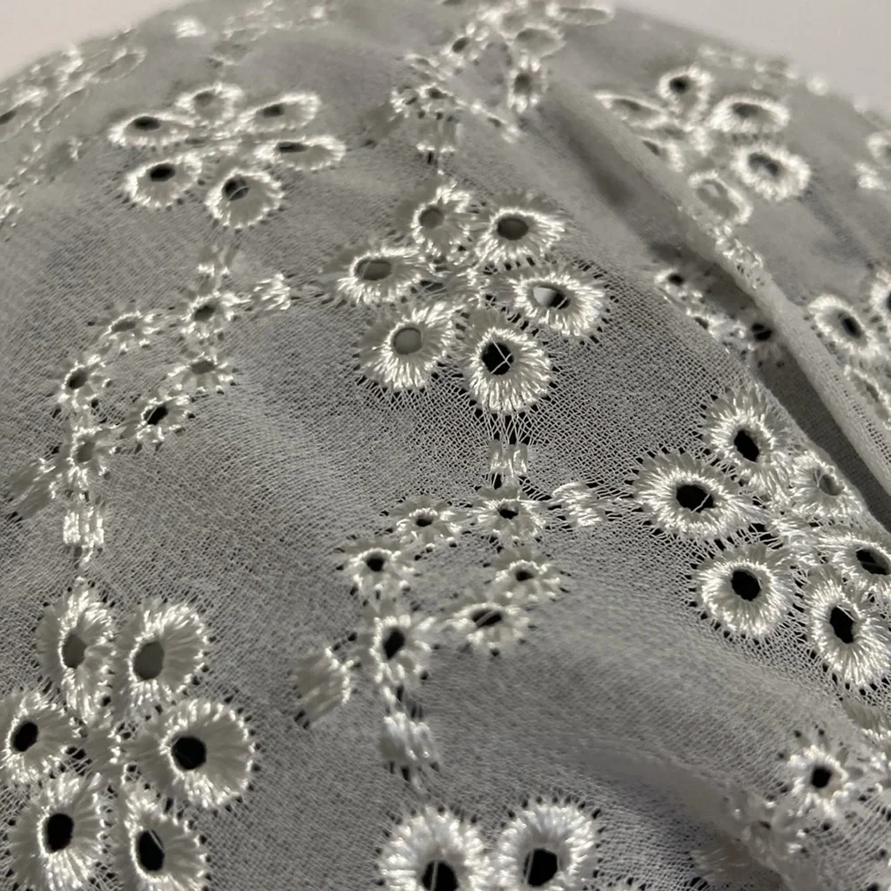 Headband Bandana White Eyelet Design Elastic Band One Size Fits Most